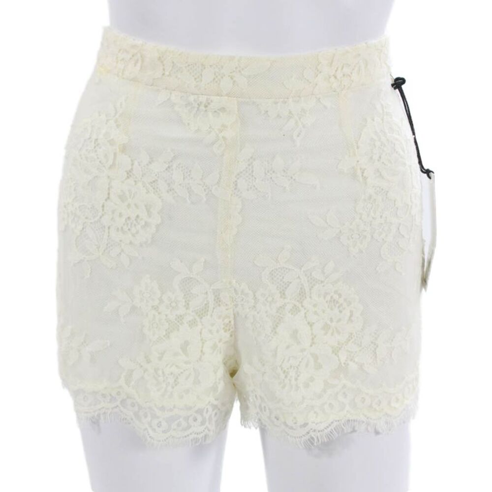 BB Dakota Womens Floral Hot Pants Cotton Ivory Zip Size 0